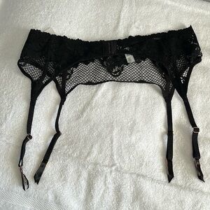 Women Black Metal Clips 
sexy Garter Size XL New